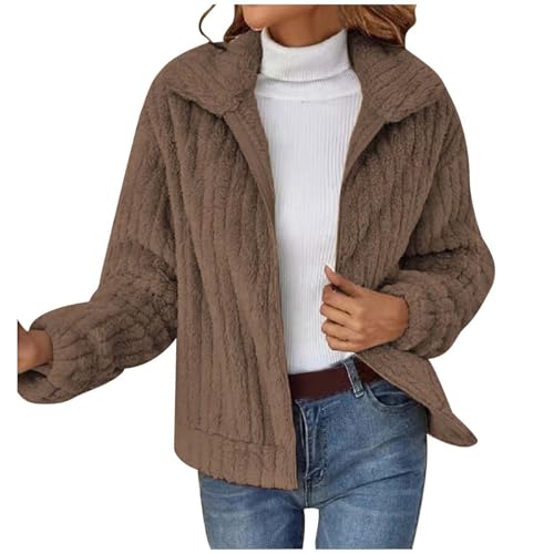 Teddy Pullover Damen, Teddyfleece Jacke Damen Teddy Fleecejacke Wintermantel Warm Winterjacke Winter Outfit Teddyjacke Mit Kapuze Herbste Pullover Fleecepullover Mantel Lang von Generisch