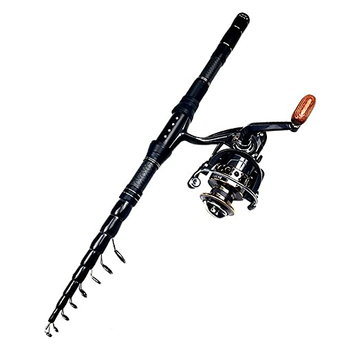 Teleskop-Angelrute proaktiv Kurze Reise Spinning Rod Combo Boot Rock Stick Pole Carp Bass Pike Forelle 3M Feeder Rod Rolle(Rod and Reel,2.7 m) von Generisch