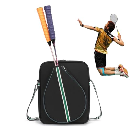 Tennis-Tragetasche – Tennisschläger-Umhängetasche, Pickleball-Tragetasche, große Kapazität, multifunktionale Unisex-Schlägertasche für Outdoor-Fitness-Reisen, (schwarz, weiß) (30 x 9,4 x 38 cm) von Generisch