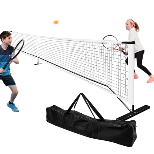 Tennisnetz mit Aufbewahrungstasche, kompaktes Fußball-Tennisnetz, robustes Tennisnetz, Tennisnetz für den Außenbereich, abnehmbares Tennis-Übungsnetz, 9,5 kg Auffahrt, Tennisnetz mit Tragetasche, 6,7 von Generisch