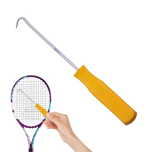 Tennisschläger -String -Tool, Tennis -String -Hook -Tools - String -Werkzeugschlägerkegel - Professioneller Schlägerhaken, Schläger String Assistance Puller, gerade Awl für Tennis, Badminton & Squash von Generisch