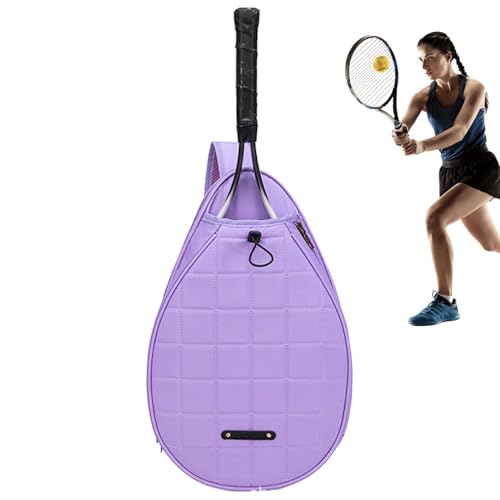 Tennisschlägertasche, Oxford-Stoff, schützende Badminton-Tasche mit elastischer Kordel – Aufbewahrungsrucksäcke, große Kapazität, tragbar, multifunktional, einzelne Schultertasche für Tennisschläger von Generisch