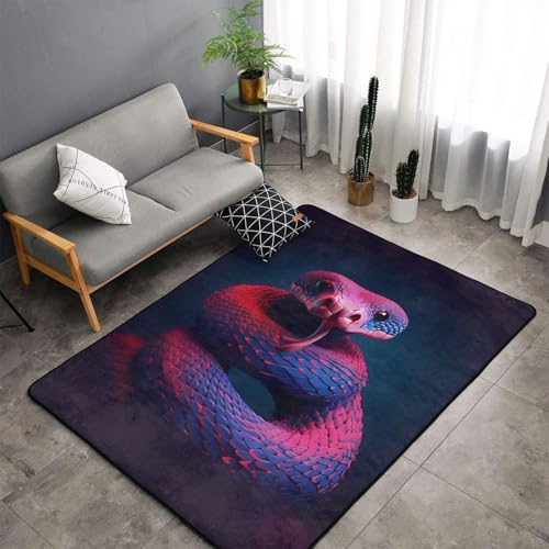 Teppich für Wohnzimmer, Schlange, 3D-Druck, Teppich, Wohnzimmer, Schlafzimmer, rutschfeste Bodenmatte, Geburtstagsgeschenk, Polyester, weich, leicht zu reinigen (Stil 6,140 x 200 cm) von Generisch