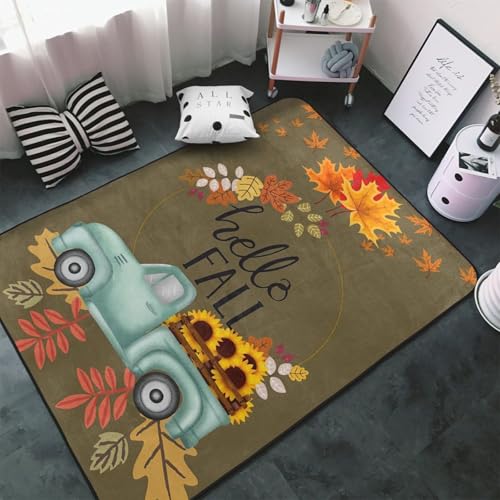 Teppich mit Thanksgiving-Thema, für Wohnzimmer, Schlafzimmer, waschbar, rutschfest, weich, Happy Thanksgiving Teppichmatte, Kanten-Teppich, geeignet für Wohnzimmer-Eingang (Stil 8,50 x 80 cm) von Generisch