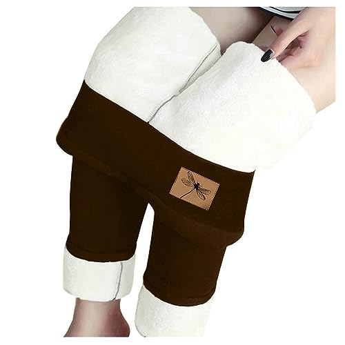 Thermo Laufhose Damen, Thermohose Damen Winter Warme Gefütterte Fleecehose Flauschig Winterhose Bequeme Lang Jogginghose Verdickte Leggings Wollhose fur Damen von Generisch