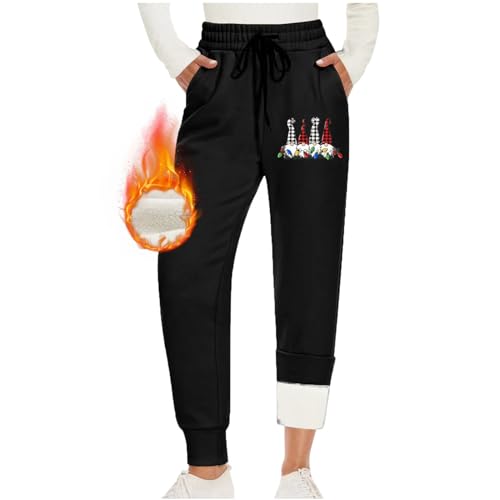 Thermo Leggings Damen Schwarz Gym Schwangerschaft Hose Verdickte Winter Sportleggins Innenfleece Teddy Fleece Yogahose Gefütterte Warm Umstandsleggings Lang Zuhause Leggings Thermounterwäsche von Generisch