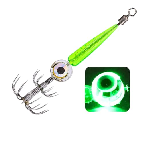 Tintenfisch Jigs Salzwasser - Unterwasser-Meeresfischer Jigs | Blinklicht-Tintenfischhaken | LED wasserdichter Angel-Unterwasser-Blinker | Tintenfisch-Jig-Haken-Set zum von Tintenfischen, Angel von Generisch