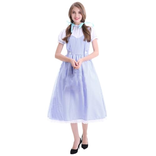 Trachtenkleid Damen, Dirndlkleid Damen Midi Trachtenkleid - Frauen Spitzenschürze Karneval Outfit Trachten Kostüm Trachtenrock Kleid Dirndlbluse Dirndlschürze Oktoberfest Besondere Anlässe Grau von Generisch