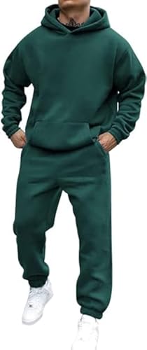 Tracksuit Herren, Jogginganzug Herren Oversized Trainingsanzug Sportbekleidung Herren Einfarbig Hoodie Mit Kapuze Langarm Mit Taschen Hausanzug 2-Teilig Kapuzenpullover Jogginghose Jogginganzug Set Kl von Generisch