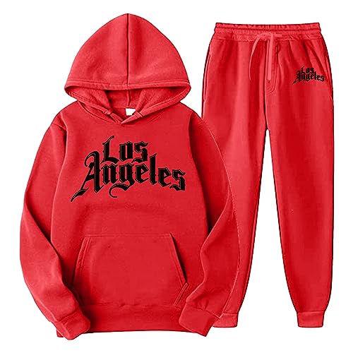 Tracksuit Herren, Jogginganzug Herren Pullover Tracksuit - Jogger Streatwear Baumwolle Streetwear Hausanzug Y2k Sportbekleidung Hoodie Und Baggy Sporthose Teenager Sportanzug Kapuzenpullover von Generisch