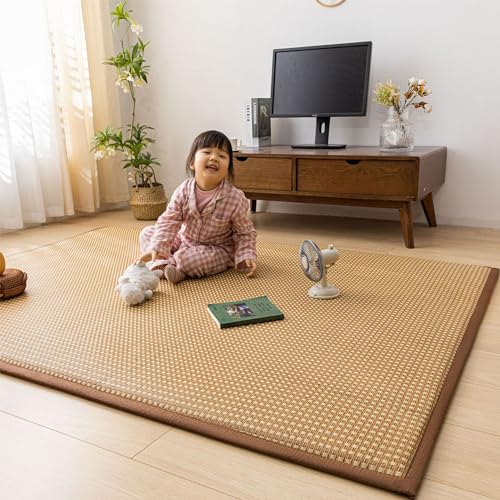 Traditionelle japanische Futon-Matratze, faltbare Tatami-Matte mit Eis-Rattan, tragbare Isomatte, aufrollbare Bodenmatratze für Zuhause, Schlafzimmer, Nickerchen und Bambusmatten im Lieferumfang von Generisch