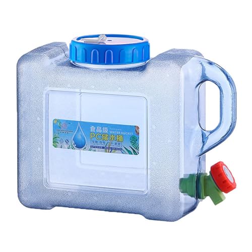 Tragbare Wasserbehälter – Wasserbehälter für den Außenbereich | 5l Auto Tragbarer Handheld-Wasserbehälter PC Outdoor Selbstfahrend mit Wasserhahn Camping Quadratisches Fass Kunststoff-Aufbewahrungseim von Generisch