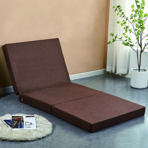 Tragbare faltbare Bodenmatratze mit waschbarem Bezug für Reisen, Camping, Wohnzimmer, Schlafzimmer, Sofa, Stuhl, Bett, Braun (200 x 90 x 5 cm) von Generisch