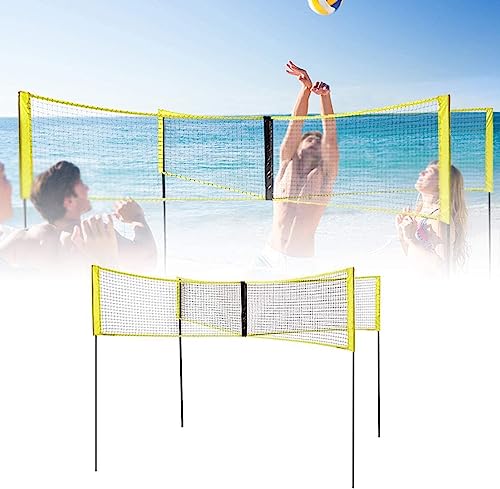 Tragbares Strand-Volleyballnetz mit Ständer, vierseitiges Kreuznetz, für Gärten, Strände, Pools – 150 cm x 50 cm – perfekt für Partys von Generisch