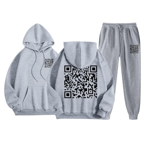 Trainingsanzug Damen, Funny Fu Qr Code Fuck-You Jogginganzug Damen - Lustig Hoodie Mit Kapuze Und Jogginghose Humorous Hidden Message Shirt Funky Trend Y2K Tracksuit Teenager Mädchen Qr Code Trainings Trainingsanzug Damen, Funny Fu Qr Code Fuck-You Jogginganzug Damen - Lustig Hoodie Mit Kapuze Und Jogginghose Humorous Hidden Message Shirt Funky Trend Y2K Tracksuit Teenager Mädchen Qr Code Trainings von Generisch