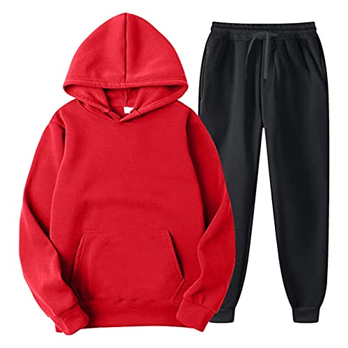 Trainingsanzug Herren Baumwolle, Tracksuit Herren Freizeitanzug Jogginganzug - Jogger Baumwolle Sportbekleidung Oversized Streatwear Sport Hoodie Kapuzenpullover Jogging Anzug Sweatshirt Für Freizeit von Generisch