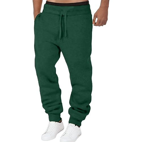 Trainingshose Herren Elegante Jogginghose - Baumwolle Freizeithose Lang Sporthose Sport Hausanzug Classics Trekking Baggy Casual Leichte Männer Weites Bein Sweathose Mit Taschen von Generisch