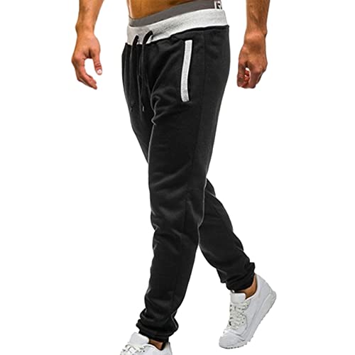 Trainingshose Herren Graue Sporthose - Arbeitshose Activewear Pants Lang Sweatpants Breite Laufhose Männer Hose Fitness Jogger Mit Taschen Regular Fit von Generisch