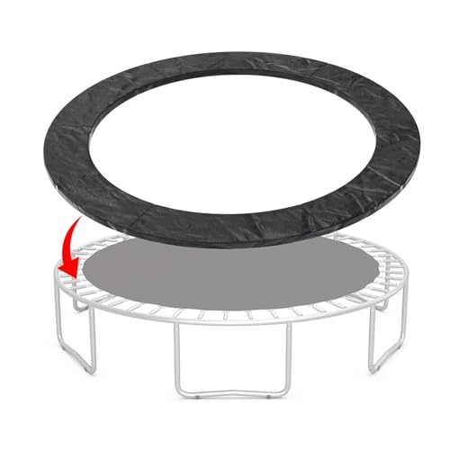 Trampolin-Federabdeckung, 4 m, wasserdicht, Ersatz-Sicherheitspolster, für 1,8 m, 2,4 m, 3 m, 3,6 m, 4,0 m, 4,3 m, 4,6 m, 4,9 m, schwarz, ohne Stangenlöcher von Generisch