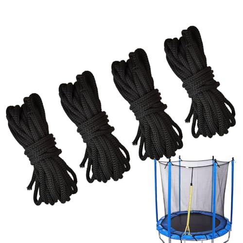 Trampolin-Netzschnüre – schwarzes Spannseil für Umzäunungsnetze, lange Sicherheitstrampolin-Netzschnüre, 4,6 m, Zaunnetz-Seile für Outdoor-Kinderspielgeräte von Generisch