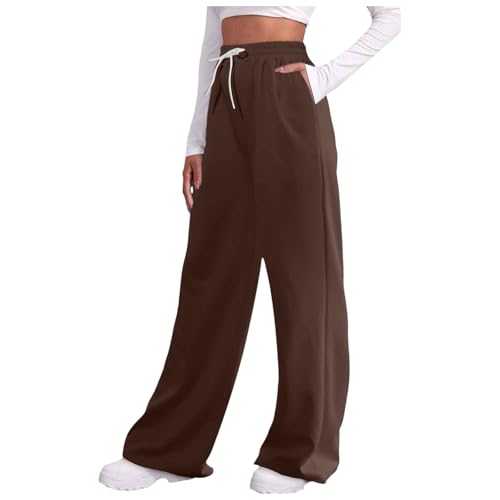 Trekkinghose Damen, Freizeithose Damen Lang Jogginghose - Outdoorhose Weites Bein Joggpants Lockere Hosen Wide Leg Sweathose Bequeme Track Pants Slim Fit Jogging Hose Fitness Laufhosen von Generisch