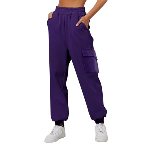 Trekkinghose Damen, Sweatpants Damen Baggy Jogginghose - Yogahose Bequeme Outdoor Hose Track Pants Wide Leg Hosen Große Größen Sporthose Lange Yoga Loose Casual High Waist Fit Sporthosen von Generisch