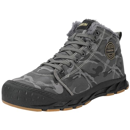 Trekkingschuhe Herren Bequem Laufschuhe Warm Gefüttert Sportlich Wanderschuhe Leicht Winterstiefel Winter Turnschuhe rutschfeste Sportschuhe Mit Fußgewölbeunterstützung Outdoor Schuhe von Generisch