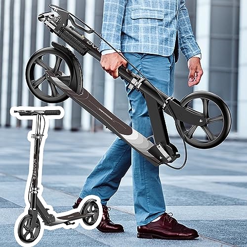 Tretroller mit Bremse, zusammenklappbar, höhenverstellbar, für Kinder und Erwachsene, Anfänger, Sport-Scooter – nicht elektrisch, Anti-Rutsch-Deck – 37-41 von Generisch