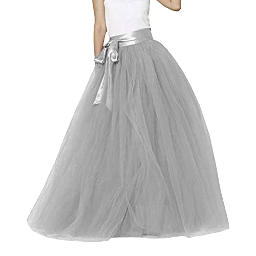 Tüllrock Große Größen，Tüllrock Damen Lang Karneval Kostüm Tütü - 50Er Rock Hohe Taille Tutu Petticoat Prinzessin Kleid Freizeitkleid Mesh Outwear Mädchen Tüll，Ballett Kostüm von Generisch