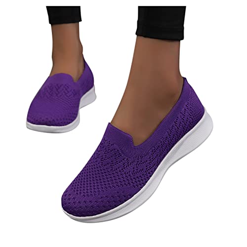 Turnschuhe Damen Laufschuhe Damen, Damen Sportschuhe Mesh Slip On Sneaker rutschfest Atmungsaktiv Leichtgewichts Laufschuhe Barfussschuhe Turnschuhe Joggingschuhe Flach Sommerschuhe Straßenlaufschuhe von Generisch