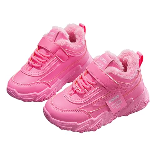 Turnschuhe Mädchen Winter Sportschuhe Mädchen Turnschuhe Jungen Laufschuhe rutschfest leicht Hallenschuhe Kinder Fleece weich warmTennisschuhe Outdoor Fitness Sneaker Heißes Rosa 28 von Generisch