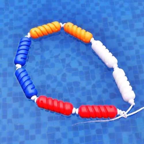 Twisted Queue Rope Barrier Pool Safety Float Line Rope Kits, Waterpark Floating Cordon with 2 Hooks, Swimming Competition Dividers 0.9 m-65Ft Long, Spiral Lane Marker (Style9cm,15m/49.2ft) von Generisch