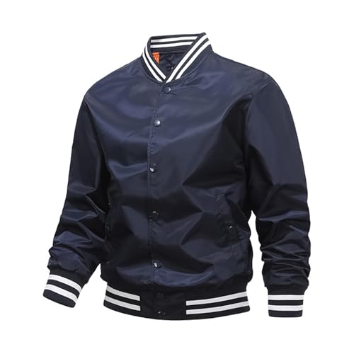 Übergangsjacke Herren Leichte Jacken Sommerjacken Bekleidung Pilotenjacke Blouson Jacke Dünne Bomberjacke Reißverschluss Kurz Langarm Übergangsjacke Fliegerjacke von Generisch