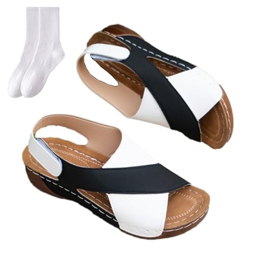 Ultrabequeme orthopädische Damensandalen mit geneigtem Absatz, offene Zehen-Komfortkeil-Walking-Sandalen für Damen, Sandalen mit Fußgewölbeunterstützung für Damen von Generisch