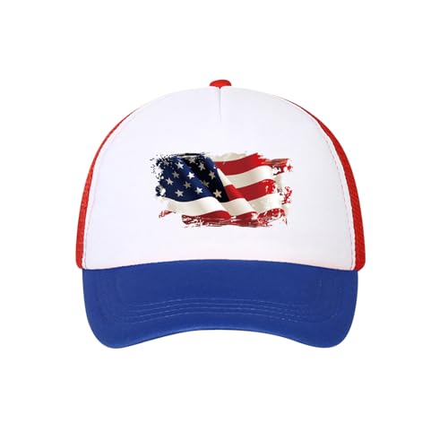 Unisex-Mützen mit Pferdeschwanz, Baseballkappe, verstellbar, für Radfahren, Angeln, Sport, Laufen, Mütze, Visier, Unabhängigkeitstag, Flagge, Trucker-Cap, Schwamm-Baseballkappe, (Dark Purple, A) von Generisch