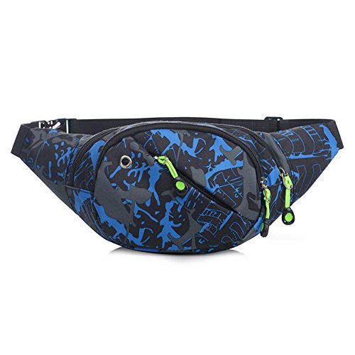 Unisex Outdoor-Sport-Leggings mit Taschen, Camoufla-Gürteltasche, Radfahren, Sport, mit Taschen, hohe Hüfttasche, blau, Einheitsgröße von Generisch