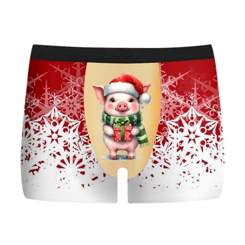 Unterhosen männer lustig, Unterhose Weihnachten Herren Personalisierte Lustige Boxershorts - Personalisiert Weinachten Kostüm Mode Unterhosen Christmas Motiv Weihnachtsmann Casual Weihnachtsunterhose von Generisch