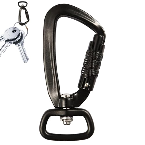 Verschlusskarabiner für Schlüssel,Bergsteigerkarabiner | Selbstverriegelnder Kletterkarabiner - Hundegeschirr-Karabiner, 360-Grad-Drehgelenk, drehbarer Twist-Lock-Karabiner für Camping, Jagd von Generisch