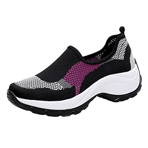 Wanderschuhe Damen Wasserdicht Rutschfeste Hiking Boots Wanderschuhe Atmungsaktiv Schuhe Outdoorschuhe Wanderstiefel Trekkingschuhe Turnschuhe Mit Luftkissen Mesh Slip on Walkingschuhe Trekkingschuhe von Generisch