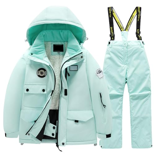 Warehouse Deal, Schneeanzug Kinder Jungen Thermo Verdickt Skihose - Winterjacke Matschhose Gefüttert Outdoor Winteroverall Mode Skioverall Wasserdicht Winddicht Schneeoverall Warm Skianzug Für von Generisch