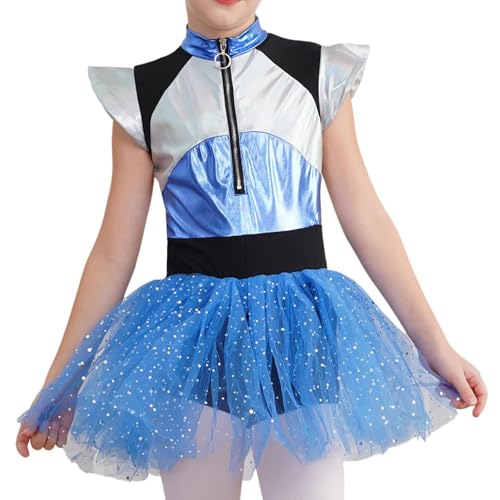 Warehouse Deal retourenwareTüllrock Kinder Alien Kostüm Kinder Space Girl Kostüm Girls Children Metallic Ballet Dress Halloween Carnival 130 von Generisch