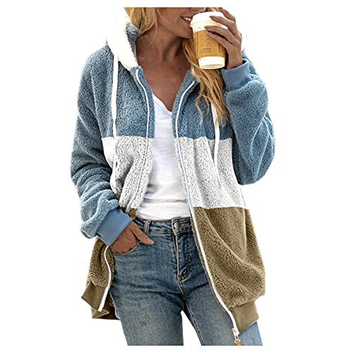 Warehouse Deals Angebote, Damen Teddy Fleecejacke, Fleecejacke Damen Warm Flauschig Teddy - Herbst Outfit Grosse Grössen Plüschmantel Frauen Kuscheljacke Bequem Winterjacke von Generisch