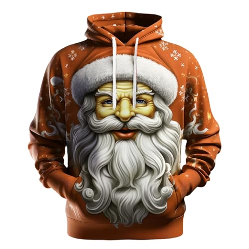 Warehouse Deals Angebote, Hoodie Weihnachten Herren Männlich Oversized Winter Christmas - Kapuzenshirt Hässlich Hoodies Kapuzenpulli Lässige Funky Weihnachtspulli Casual Unisex Kapuzenpullover Sweatsh von Generisch