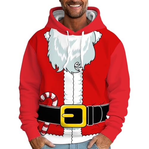 Warehouse Deals Angebote, Weihnachtshoodie Männlich Komfortabel Oversized Weihnachts Hoodie - Weihnachtspulli Mit Taschen Sweatshirts Langarm Kapuzenpulli Merry Christmas Weihnachtspullover Weihnachts von Generisch