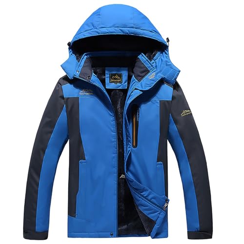 Warehouse Deals Angebote, Winterjacke Herren Winddicht Warm Gefüttert Skijacke - Outdoorjacke Wasserdicht Verdickt Wintermantel mit Abtrennbarer Kapuze Funktionsjacke für Wandern Fahrrad Camping von Generisch