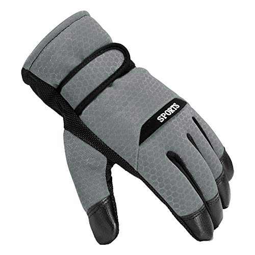 Warme Ski- und frostsichere Winterhandschuhe für Damen, Handschuhe und Herrenhandschuhe, Fäustlinge, Combo mit Tasche (Grau, Einheitsgröße) von Generisch