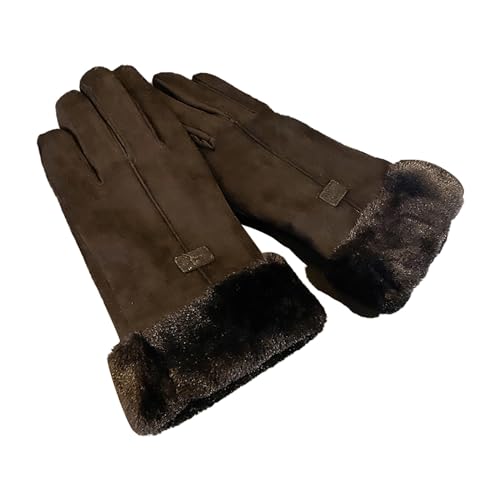 Warme Winter-Fahrradhandschuhe für Damen, samtverdickt, kalt und Winddicht winterhandschuhe Kinder (Black, One Size) von Generisch