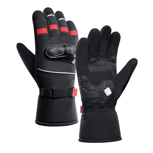 Warme Winter-Motorrad-Handschuhe, Snowboard-Handschuhe – Winterhandschuhe für kaltes Wetter, Touchscreen-Reiten, winddicht, schützende Motorradhandschuhe von Generisch