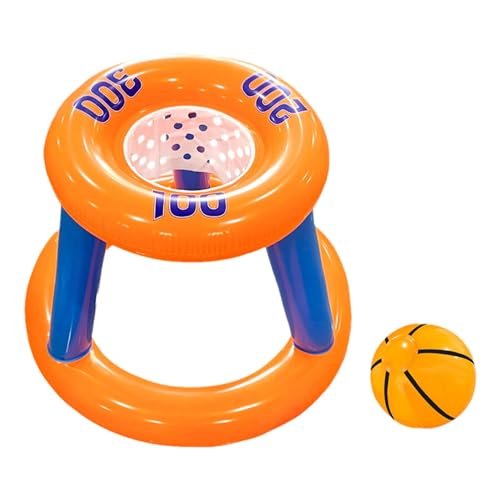 Wasser-Basketballkorb-Spielzeug, Wasser-Basketball-Pool-Spielzeug, schwimmender Reifen mit Ball, tragbare, lustige Poolspiele, faltbares Wasserspielzeug für drinnen und draußen von Generisch