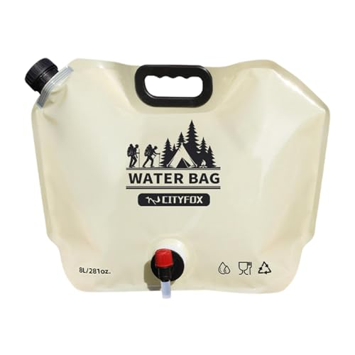 Wasserbeutel – Wasserbeutel für Camping | 8L Camping Wasserbehälter mit Wasserhahn | Faltbare Wasserbehälter Tasche | Camping Wasserträger | Tragbarer Wasserträger für Camping, Reisen, Picknick, BBQ von Generisch